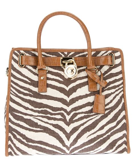 michael kors zebra print tote|Michael Kors Zebra Print Handbag for sale .